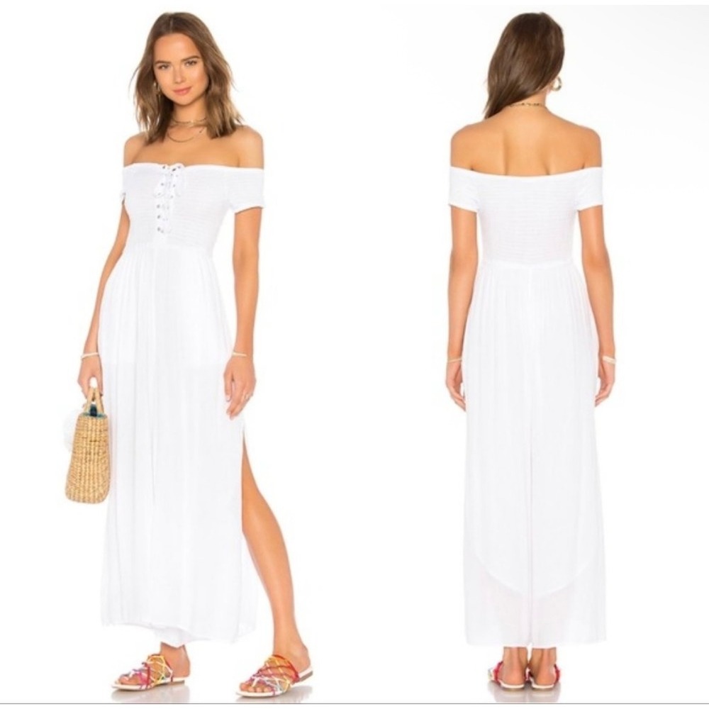 L Space São‎ Paulo Jumpsuit Large Swim Coverup White Viscose Vacation Travel